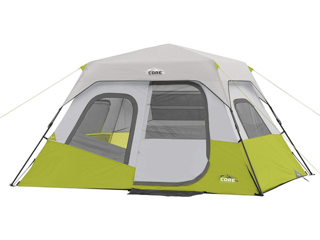 CORE Instant Cabin Tents Family Cabin Multi Room Pop Up Tents Car Camping Included Storage Pockets for Camping Accessories