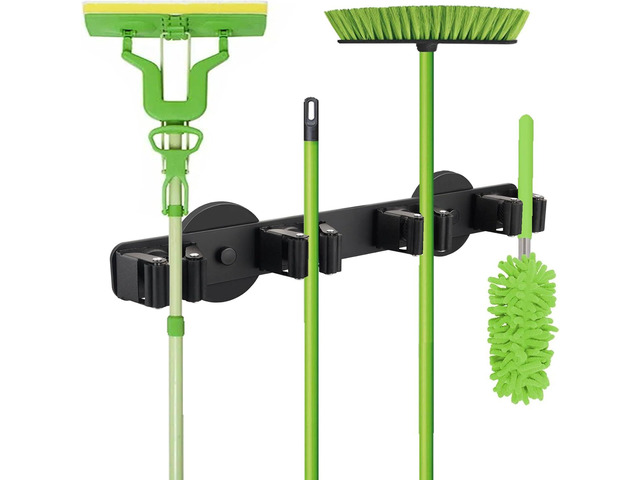 Strong Magnetic Mop Broom Holder Heavy Duty, For Refrigerators, Magnet Wall Mount, Anti-slip Storage Rack, For Home Kitchen Workshop Laundry Garage