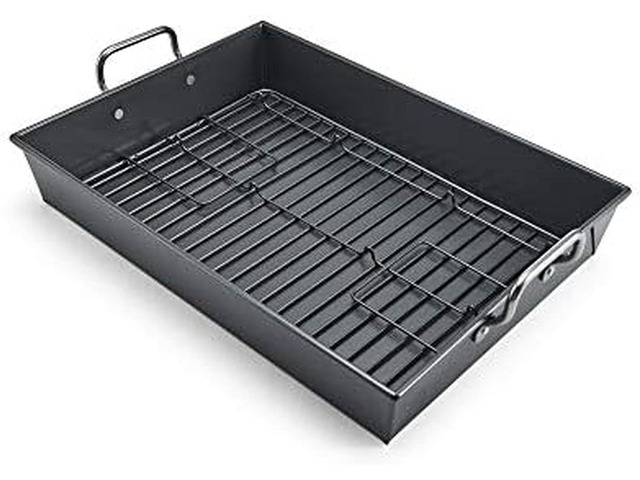 Chicago Metallic Professional Non-Stick Roaster with Handles and Non-Stick Rack, 17-Inch-by-12-Inch
