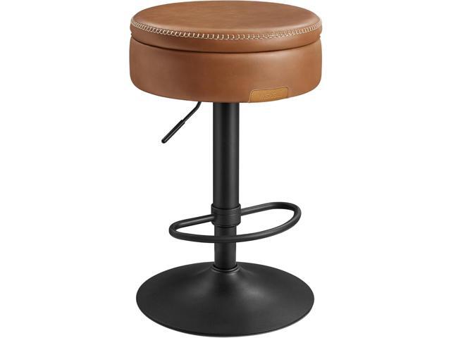 VASAGLE 360° Swivel Bar Stool, Height Adjustable, with Storage