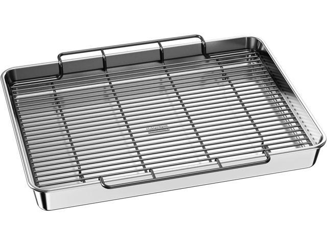 Baker's Secret Non-Toxic Large Roasting Pan 18' with Rack, Roaster 100% Recycled Aluminum, Turkey Roasting Pan, Vegetables, Poultry - The Natural...