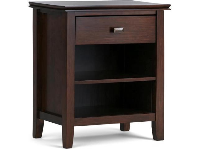 SIMPLIHOME Artisan 24' Wide Solid Wood Bedside Table in Russet Brown