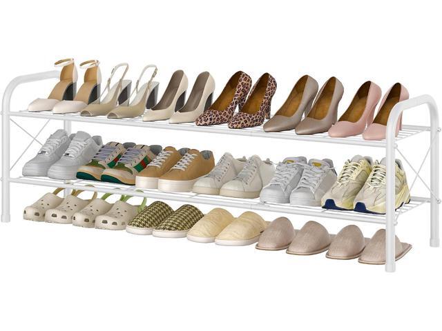 Hoctieon 2 Tier Shoe Rack for Closet, Durable Mesh Style Shoe Rack, Entryway Shoe Shelf, Shoe Storage Organizer for Hallway, Bedroom, Living Room,...