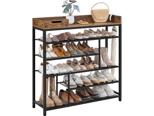 Yaheetech 6-Tier Shoe Rack with Storage Drawer for Entryway, Rustic Brown