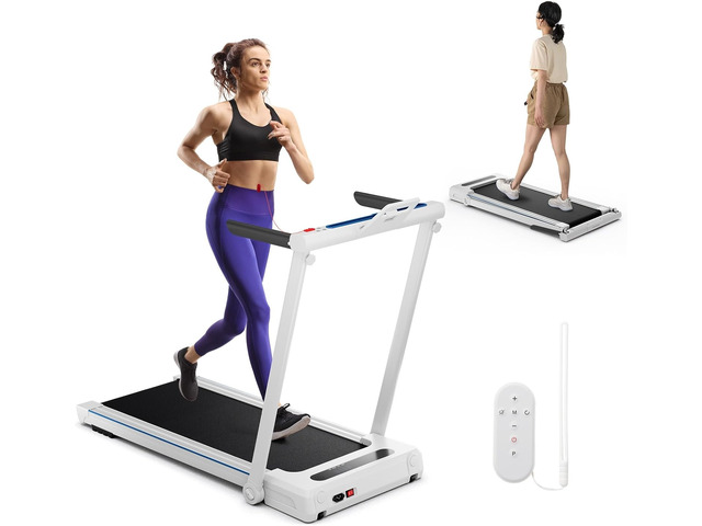 GYMAX Walking Pad Treadmill, 3 in 1 Folding Treadmill with Removable Desktop, Remote & 12 Preset Programs, 2.5 HP Under Desk Walking Pad Running...