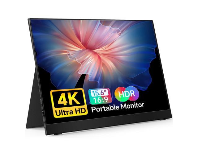 MNN 15.6 inch 4K Portable Monitor UHD 3840x2160, 15.6' USB-C HDMI IPS HDR Laptop Display, 100% Adobe RGB w/Built-in Speakers & Smart Cover, Travel.