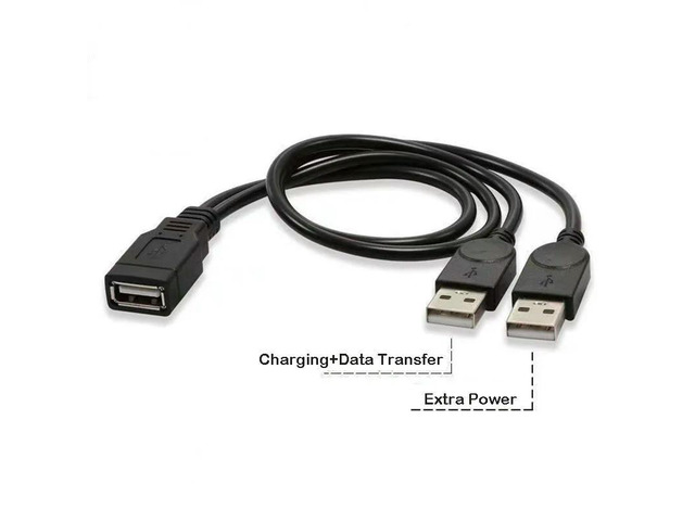 USB Cable Splitter Data Transfer Power Supply Cord 30CM USB2.0 Dual Female to Male Plug Wire Converter Charging Extend Line
