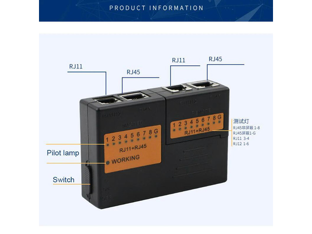 Mini RJ45 Cable Lan Ethernet Tester Network RJ45 RJ11 RJ12 CAT5 6 7 UTP LAN Cable Testing Tester Networking Tool network Repair