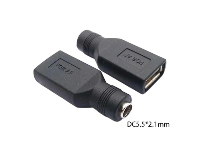 USB Female to DC Female Converter 12V DC5.5X2.1 F to USB F Plug 5V Charging Adapter Laptop PC USB Power Extend Connector