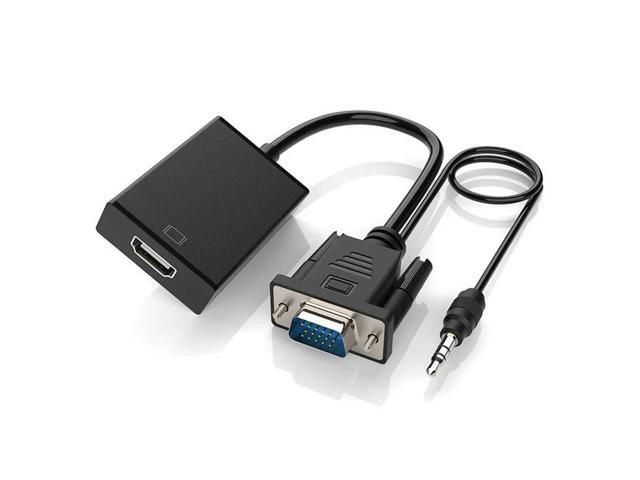 VGA to HDMI-compatible 1080P Audio Cable Splitter Charging Power Supply Cable Converter Aluminum Adapter for PC Laptop Projector