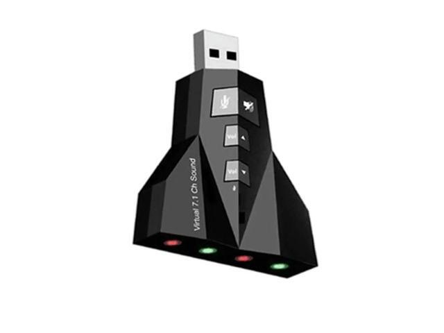 USB Virtual 7.1 Audio Card Dual Earphone Microphone Port Independent Sound Adapter Airplane Shaped External Sound Card