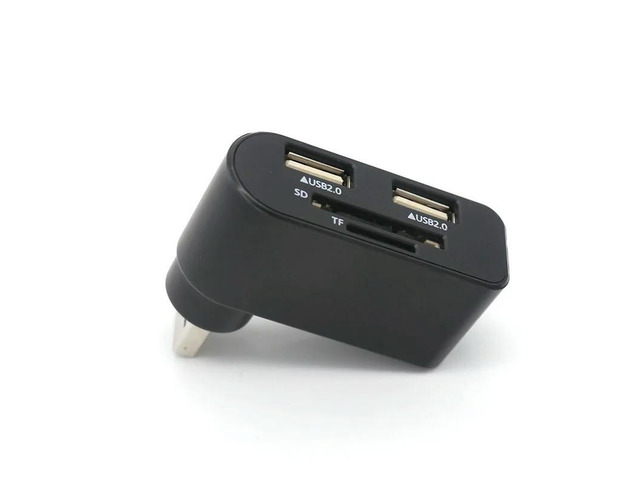4 Ports USB 2.0 HUB 180 Degree Rotatable Cable Splitter for Micro SD TF Card Reader Extend Phone Charger Adapter for Laptop PC