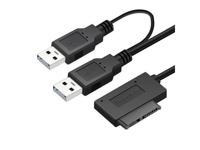 SATA to USB 2.0 6pin+7pin 13pin Adapter Cable External Power Cable for Laptop Optical Drive CD/DVD ROM Slimline Drive Converter