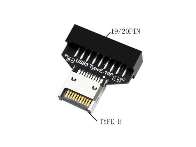 Type E to USB 19/20 PIN Converter Connect USB3 USB2 USB C Motherboard PC Case Front Panel to Type E Vertical Extend Adapter