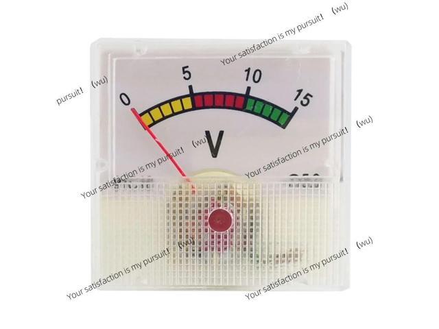 Analog Voltmeter DC0-15V Rectangle Analog Volts Panel Meter Gauge Mechanical Pointers Type Voltmeter