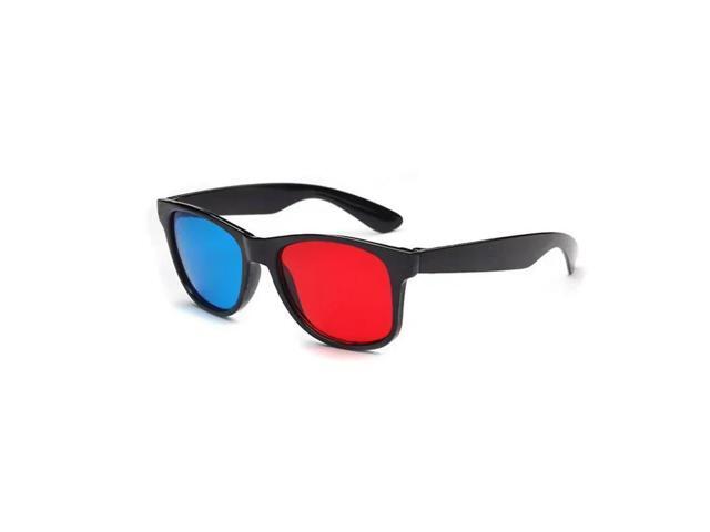 1x Black Frame Red Blue Universal 3D Glasses for Dimensional Anaglyph Movie Game DVD Black 3D Glasses