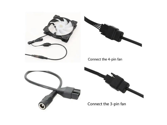 DC5521 Power Adapter to 12V 4Pin Computer Chassis Fan Power Converter Line 20CM