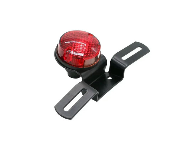 Motorcycle Retro Red Rear Tail Brake Stop Light Lamp W/ License Plate Mount for Honda Harley Suzuki Chopper Bobber