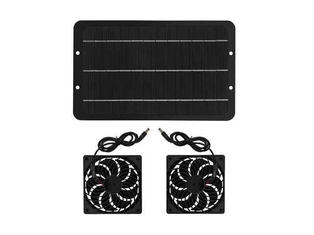 Single crystal 10W12V solar panel double exhaust fan suitable for chicken coop pet house window exhaust ventilation