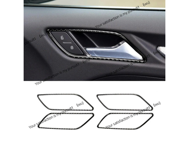 ZOCI-For Audi A3 Accessories 8V 14-19 Auto Door Bowl Handle Carbon Fiber Interior Stickers 4pcs Car Door Handle Decoration Trim