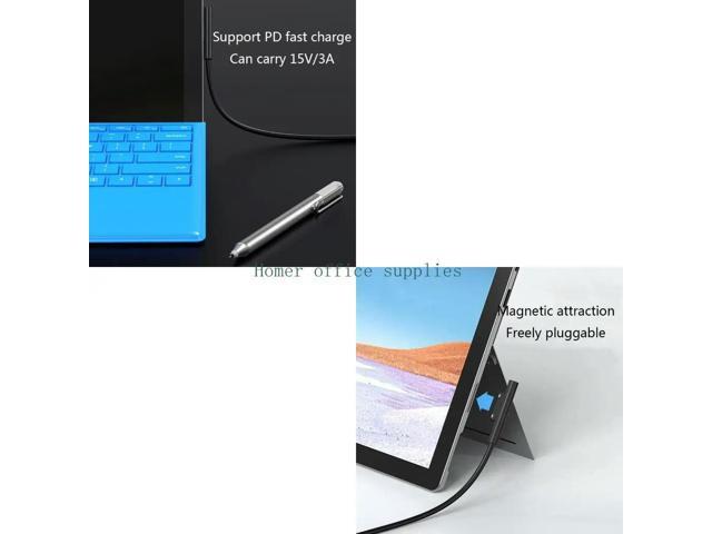 Supply Charger Adapter Fast Charging Cable Type C Power 15V 3A PD Cord for Surface Pro 7/6/54/3 Book/Book 2