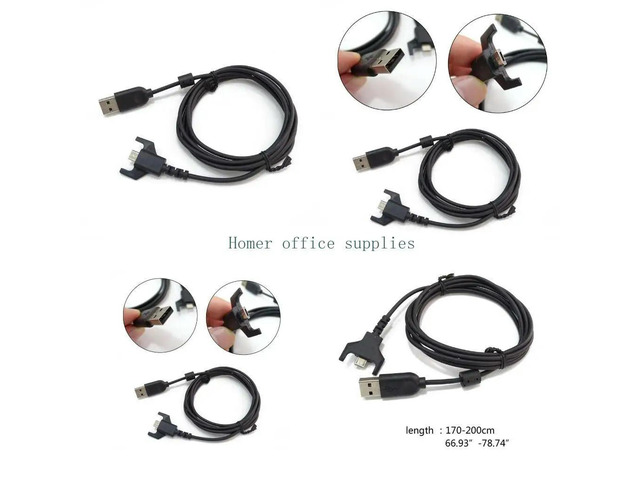 USB Mice Line, 2M USB Mouse Cable Black Wire Replacement Repair Parts for GPro GPRO X Superlight Mouse