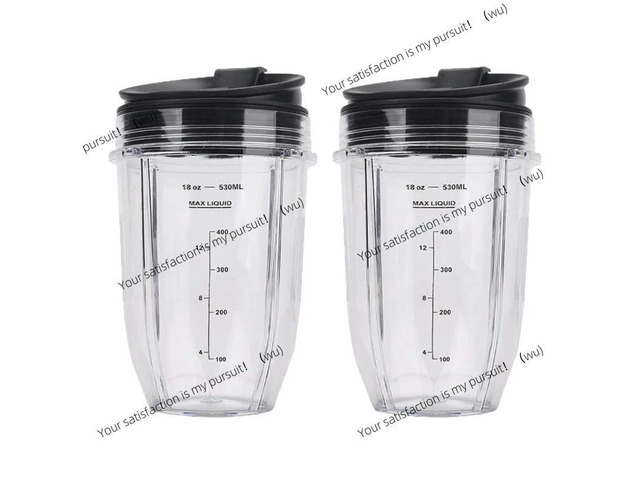 2 Pcs 18Oz Replacement Ninja Blender Cups with Lid for Ninja Auto IQ BL480 BL642 BL450 BL682 BL480, BL490, BL640 BL680