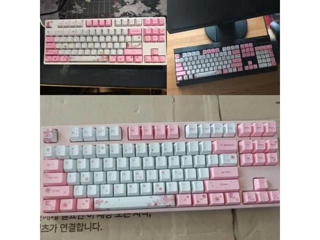 104+9Keys Set OEM Profile Keycaps PBT Dye Sublimation Keycaps for Kailh MX Switches Blossom