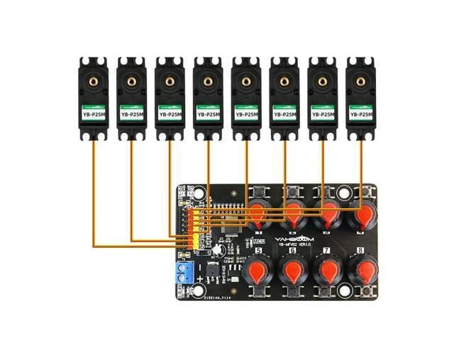 Yahboom 8 Channel PWM Servo drive debugging module board for Robotic Kit with Over-Current Protection