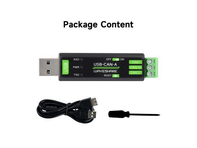 Waveshare USB to CAN Adapter Model A, STM32 Chip Solution, Multiple Working modes, Multi-system Compatible