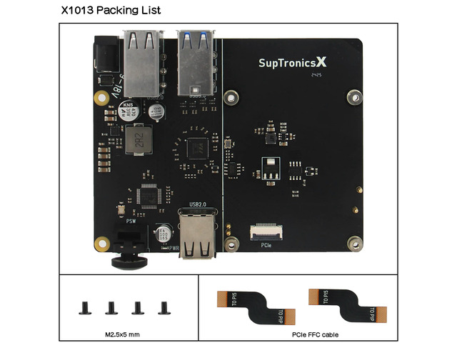 Geworm X1013 PCIe Expansion Board, 10-Port USB Hub Shield Engineered for Raspberry Pi 5