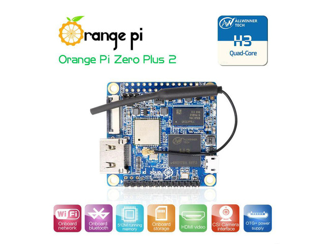 Allwinner H3-Based Single Board Computer - Orange Pi Zero Plus2 with 512MB DDR3 and Multi-OS Support for Android/Ubuntu/Debian