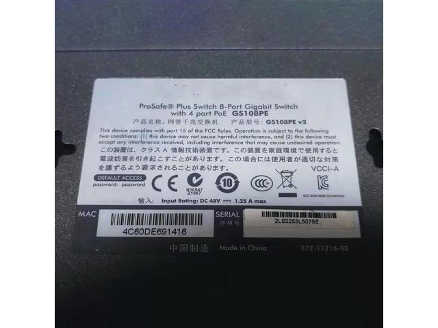 1pcs 8-port Gigabit Ethernet PoE Switch GS108PE v2