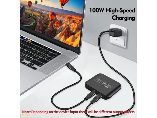 USB C Hdmis Splitter With Power Delivery Double Display Mode 4K@60Hz Resolution Losslessly For Conference Room