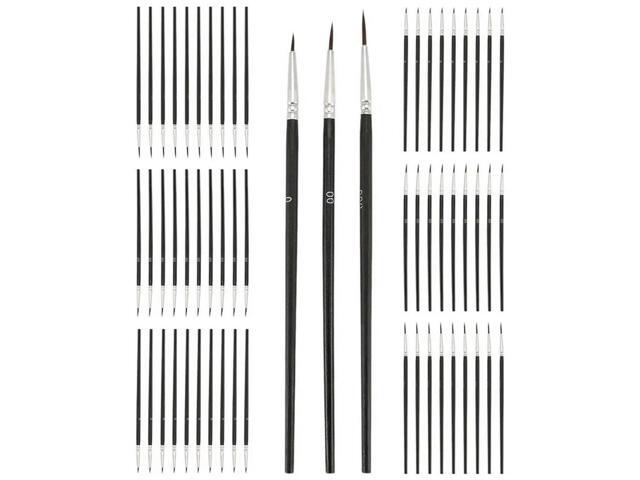60Pcs Detail Paint Brushes, Fine Tip Paint Brush With 3 Sizes 0 00 000 Mini Tiny Miniature Fine Paint Liner Brush