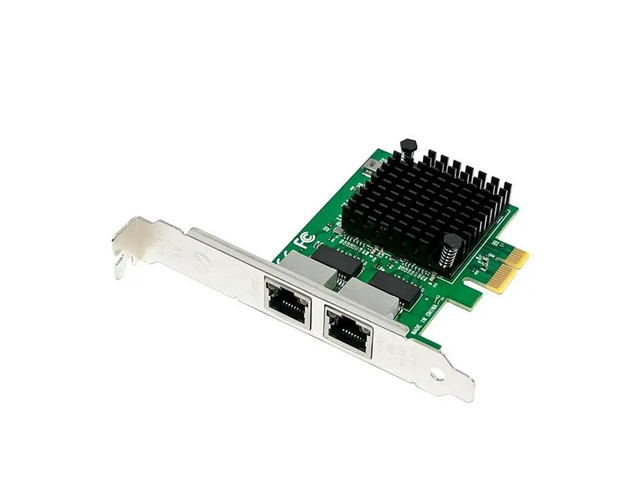 PCI-E X1 2.5G Server Network Card Dual-Port Gigabit Network Card I225-V Ethernet Controller Dual-Port 2.5Gbe RJ45 Ports