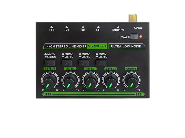 Mix400 Pro 4 Channel Professional Sound Mixer With RGB Light Mini Audio Mixer Line Mixer Small Audio Mixer For Club Bar
