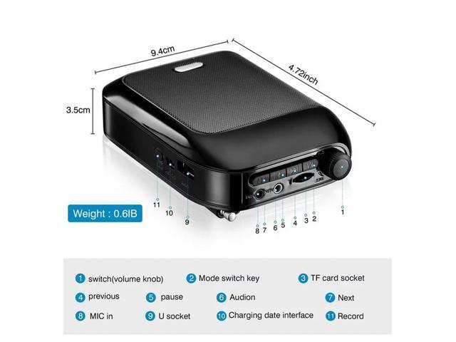 Bluetooth UHF Voice Amplifier For Teaching Tour Guide Lecture Promotion For Teaching Tour Guide