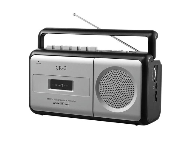 MP3 Player Recorder AM/FM Radio, Boombox Stereo Cassette Tape Player For Home Outdoor-US Plug