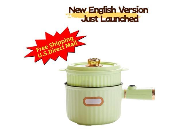Aenaeder Electric Hot Pot with Steamer, Mini Nonstick Ramen Cooker for Dorm & Office, Small Electric Cooking Pot for Soup, Noodles & One-Person.