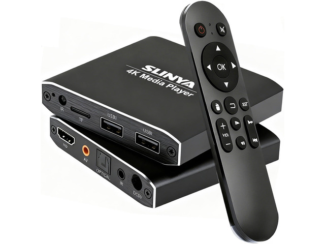 4K Ultra HD Digital Media Player with Remote Control, Supports HDD/USB Drive/Micro SD (TF), H.265/HEVC/H.264, MKV/MP4/AVI/PPT, MP3/JPG,...