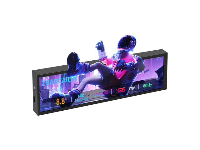 8.8 Inch Mini Minitor - FHD IPS 1920x480 LCD Display, Computer Secondary Screen, CPU GPU Temp Monitors with Casing for Windows macOS Aida64 Monitor