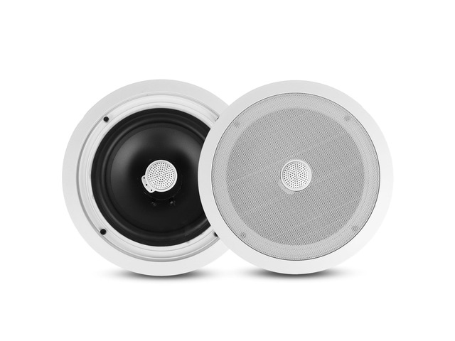 8 Ceiling Mount Speakers (Pair)- 2-Way Stereo Speaker System with Easy Install Flush Design - Directable 1 Titanium Dome Tweeter - 55Hz Freq...