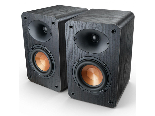 Passive Bookshelf Speakers, Home Stereo Speakers for Record Player Silk-Dome Horn Tweeter, 4 inch Woofer, Gold-plated Terminals, Speaker Wires...