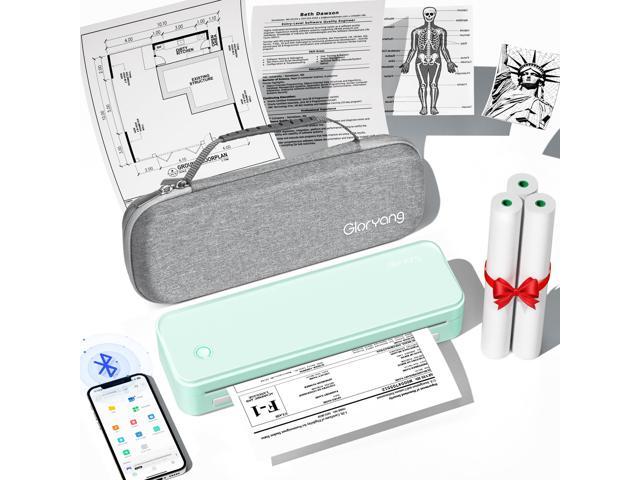 Inkless Portable Printer for Travel, Wireless Thermal Printer Supports 8.5 x 11 Inch Thermal Paper, Bluetooth Machine Includes Carry Case and 3.