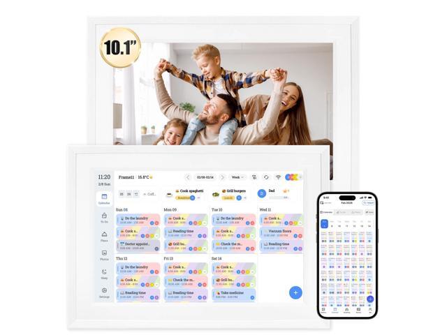 10.1-Inch Smart Digital Calendar, Interactive Touch Screen, HD Display, Wall-Mountable Family Organizer with Chore Chart, To-Do Lists & App Sync.