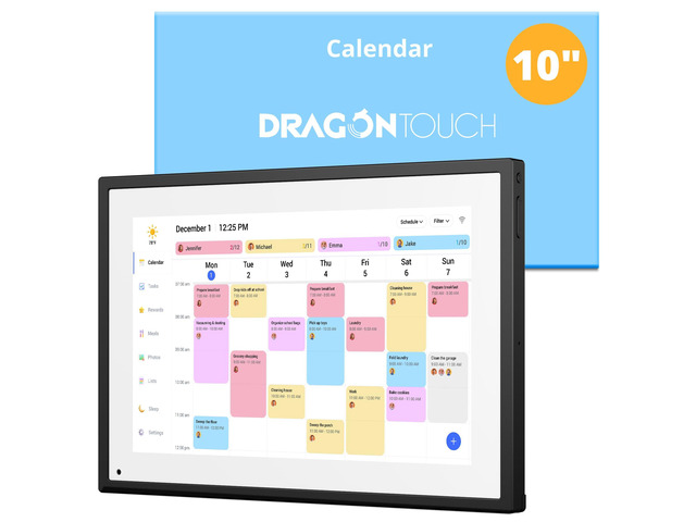 Digital Calendar Touch Screen 10 Inch, Electronic Calendar Chore Chart with 1080P Interactive Touchscreen for Family Monthly/Weekly/Daily Planner,...
