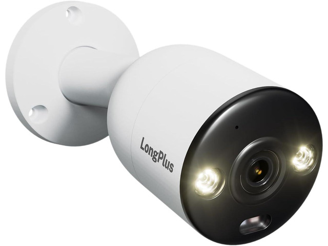 LongPlus 4K-UHD 8MP Poe Security Camera, Work with NVR, Wired Bullet Camera, Color Night Vision, LED Spotlights, Strobe Light Alarm, 132° FOV,...
