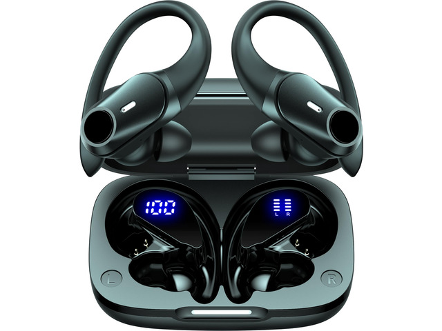 Active Noise Cancelling Ear Buds Wireless Bluetooth Headphones 80H Playtime Display Charging Case 50dB ANC Over Ear Hooks Earbuds with Hi-Res Sound...