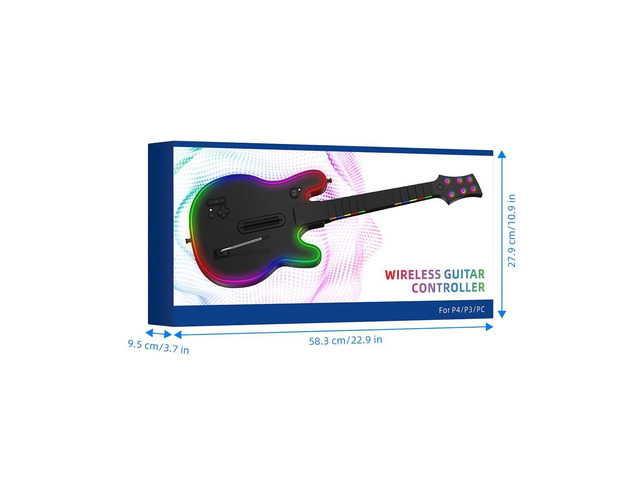 PS4 Game Console Wireless Guitar Controller, Suitable for PS3 Console/PC, Suitable for Rock Band Games, Rock Band 4, Fortnite Festival
